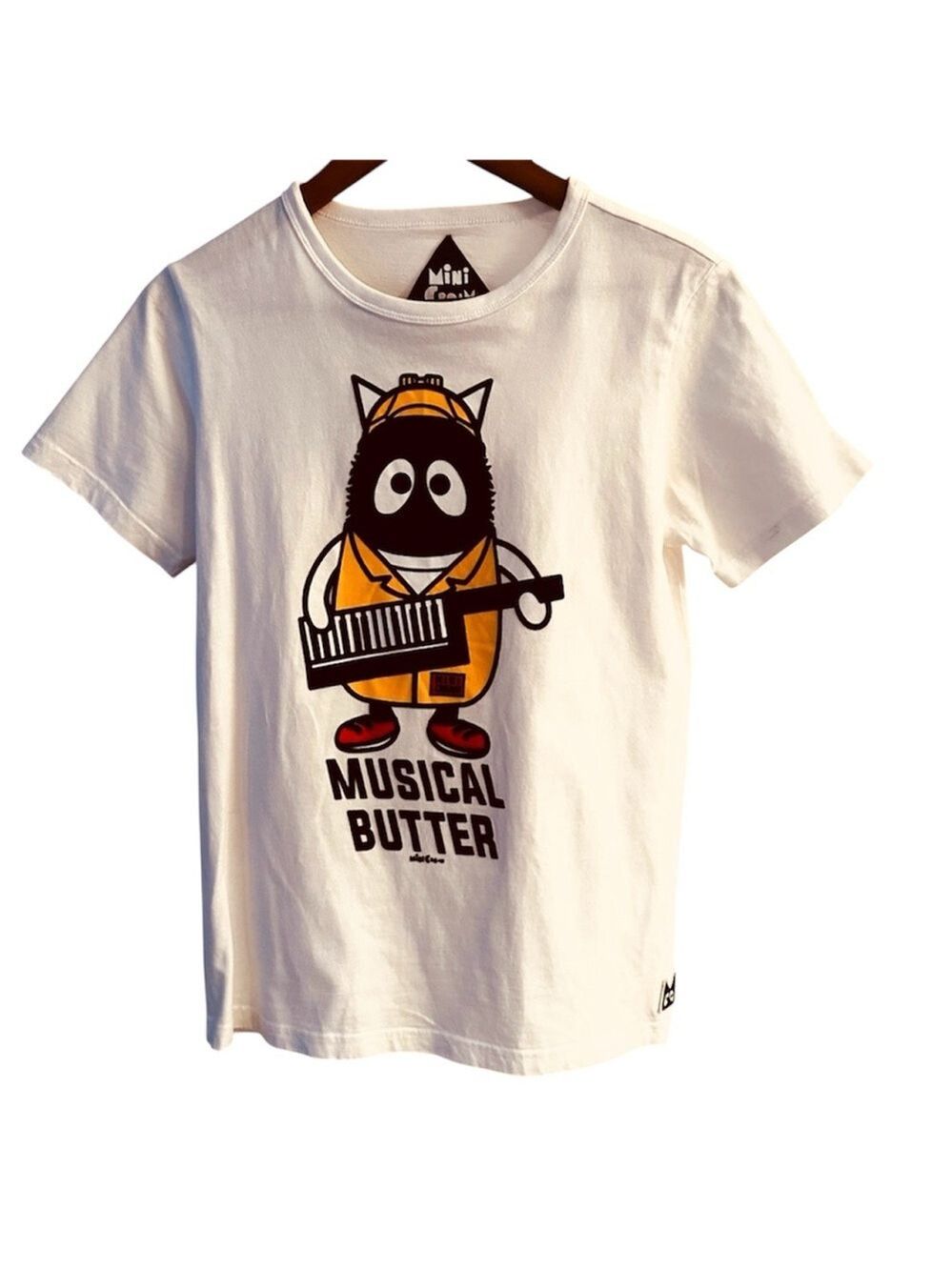 MINI CREAM "Musical Butter" Flocked graphic t- shirt, sz  Med